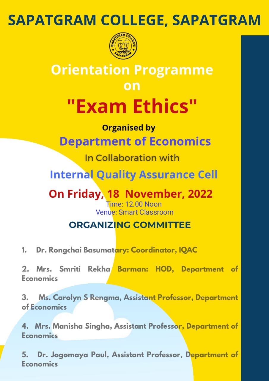Orientation Programme on Exam Ethics