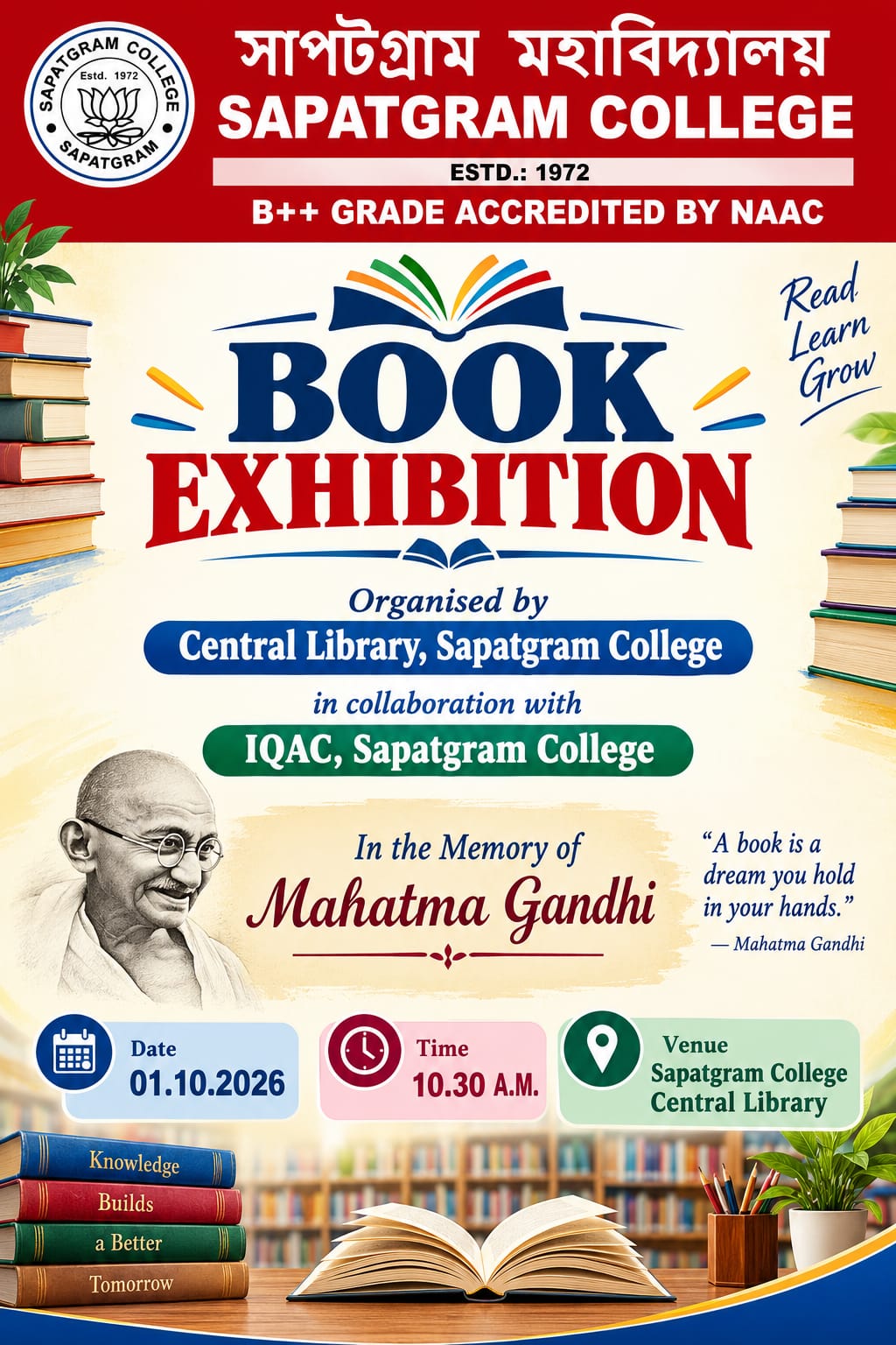 Book Exhibition of Sapatgram College (1-10-2026)